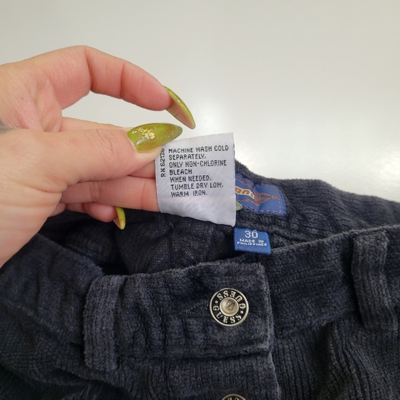 Vintage Guess Jeans Y2K Mini Corduroy Button Front Skirt - Picture 10 of 10